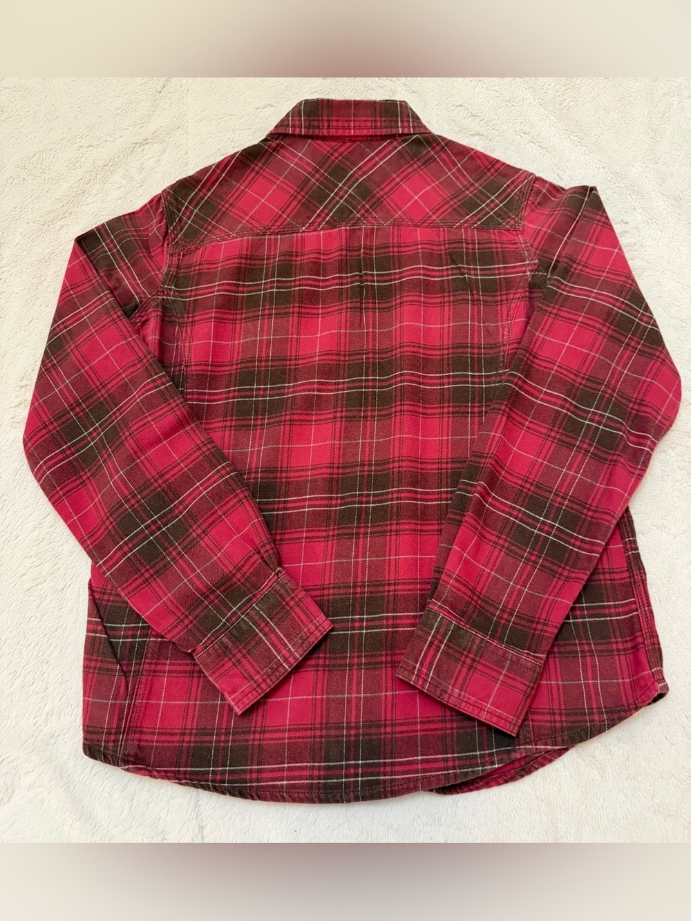 Carhartt Women’s Red Plaid Flannel Button Up Work Shirt - Picture 5 of 7